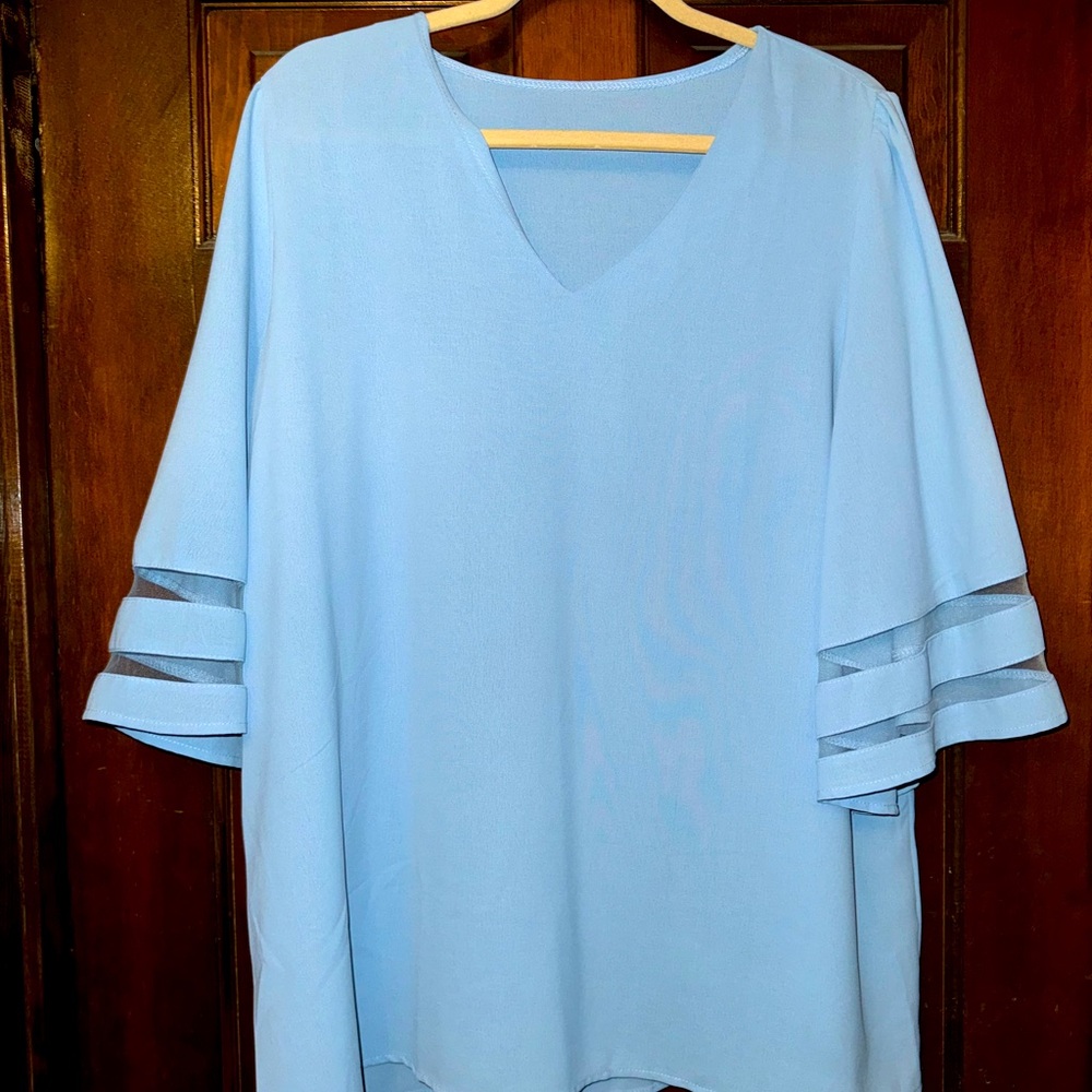 LookbookStore Women's Blouse,
Light Blue XXL